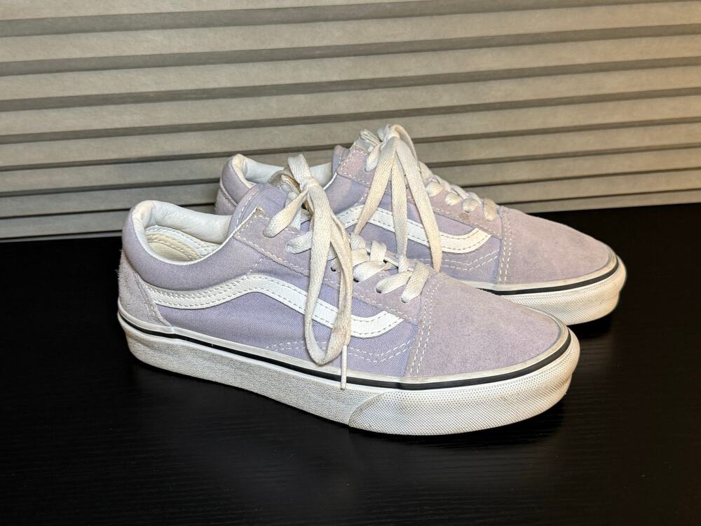 Vans Old Skool Lavender Suede Canvas Sneakers Women’s US 6 Mens 4.5